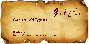 Geisz Ágnes névjegykártya